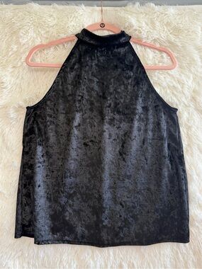 Gilli Womens Crushed Velvet Whimsigoth Halter Top Size M Black Fairy Grunge